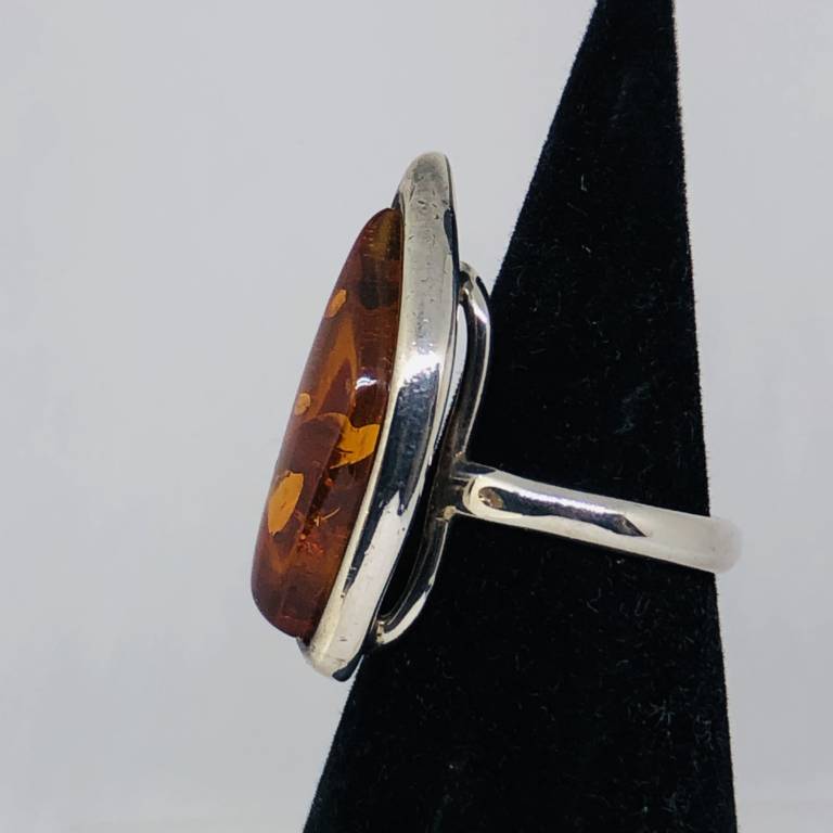 Bague Femme Argent 925 Avec Ambre De La Baltique - SilverAmber - Modèle GL433A - Artisanat Polonais, Livraison Rapide