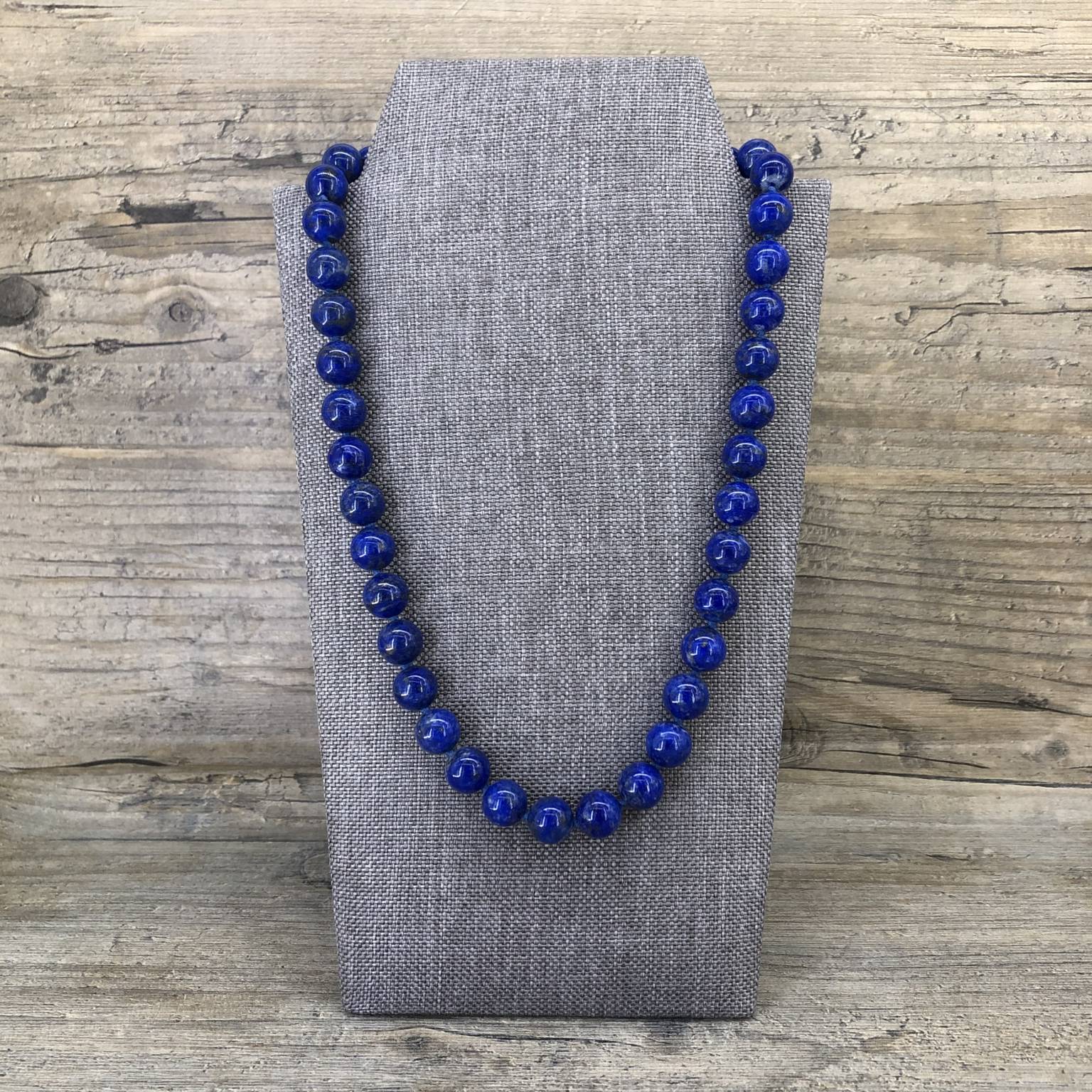 Sautoir En Lapis-lazuli 60 Cm Avec Perles Nouées 8 Mm - Pour Homme Ou Femme, Sans Marque