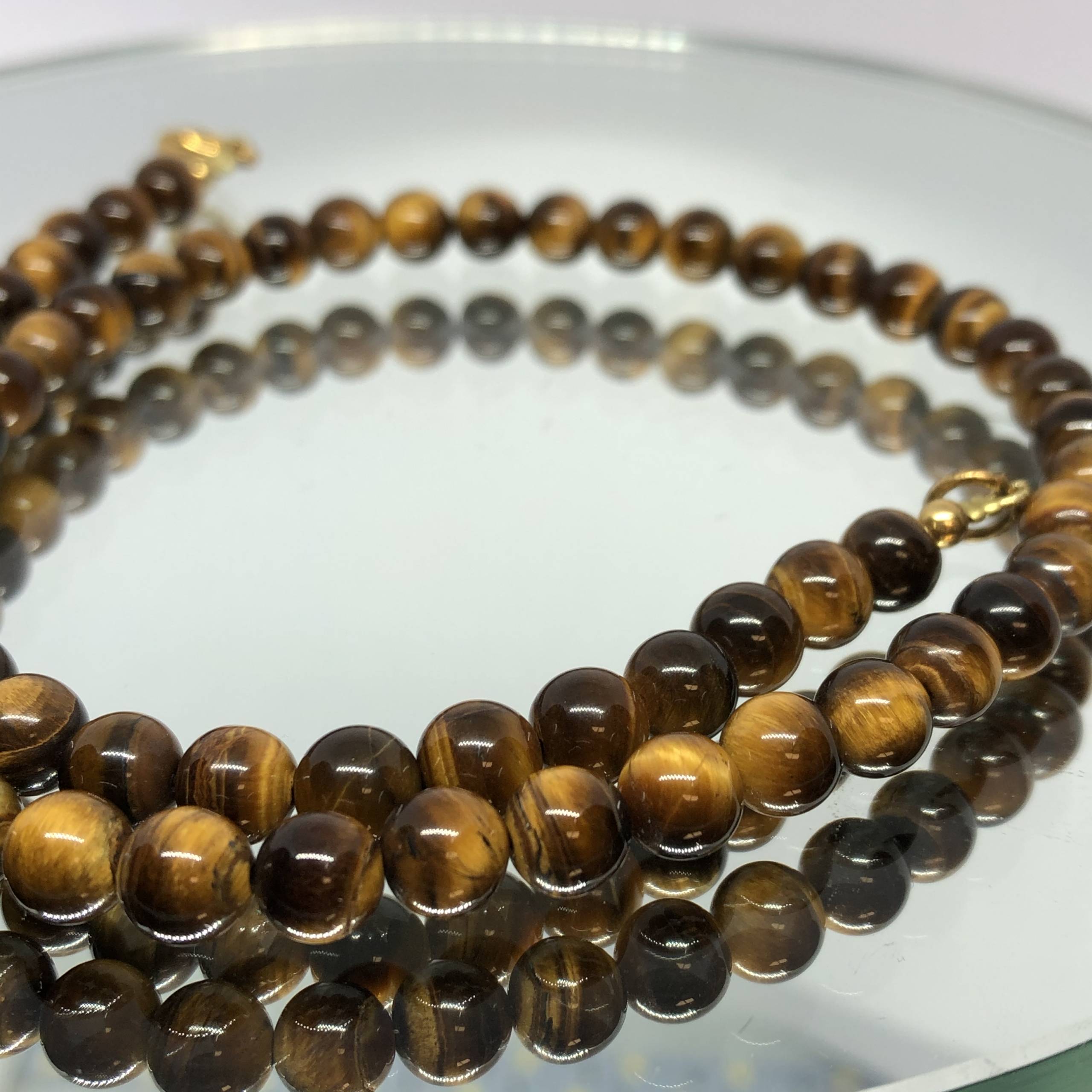 Collier Homme GAVU - Pierre Œil De Tigre Rouge & Sodalite - Perles 8mm - Longueur 50cm + Extension 5cm