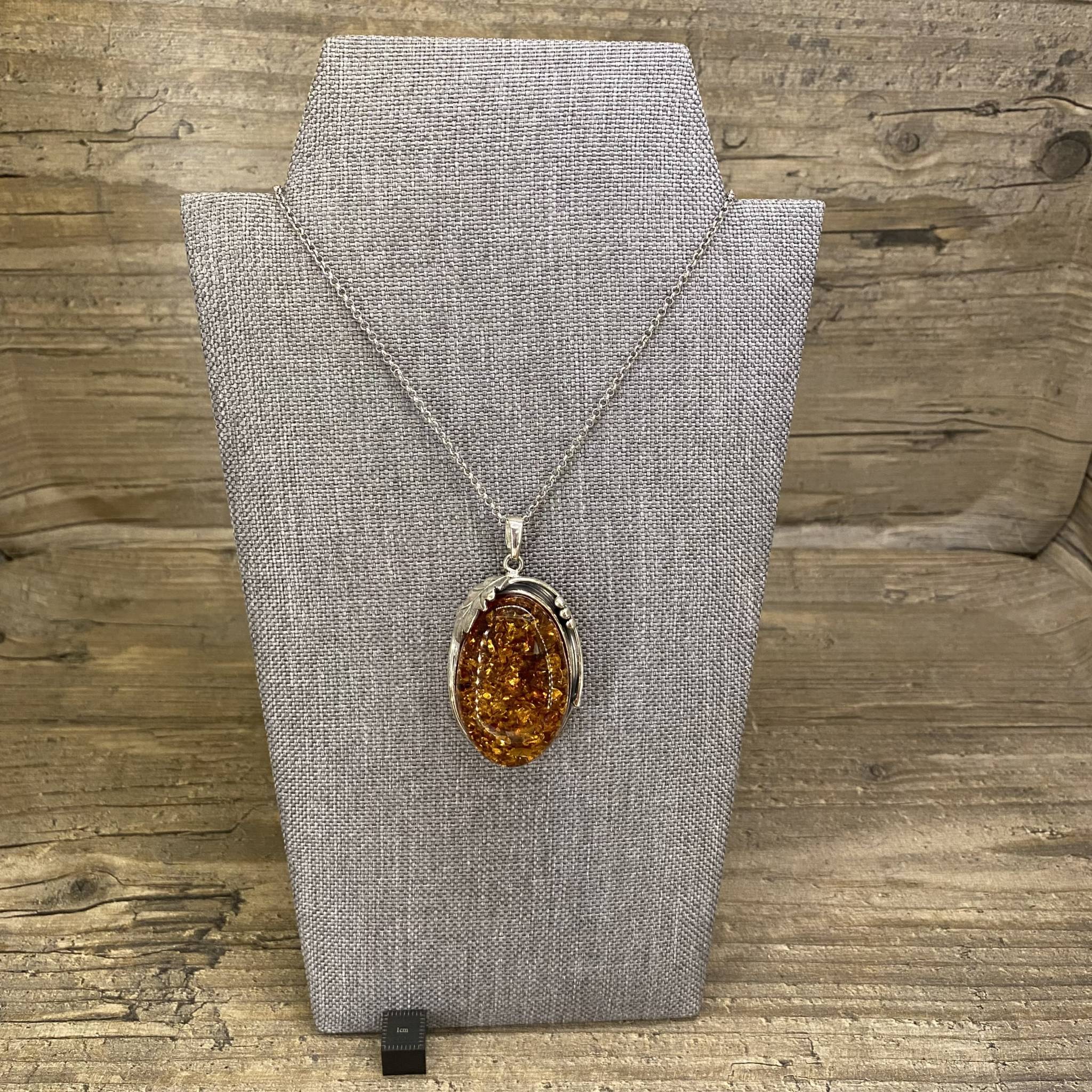 Pendentif Cœur En Ambre Naturel - Neuf Sans Emballage