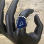 Bague Agate Bleue Teintée
