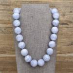 Collier Calcédoine Bleue