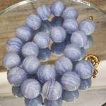Collier Calcédoine Bleue
