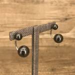 Double Boucle d'Oreille Hématite
