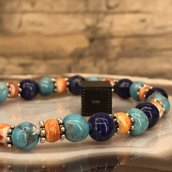 Bracelet en Lapis Lazuli, Corail et Turquoise