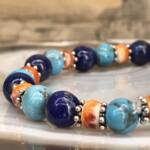 Bracelet en Lapis Lazuli, Corail et Turquoise