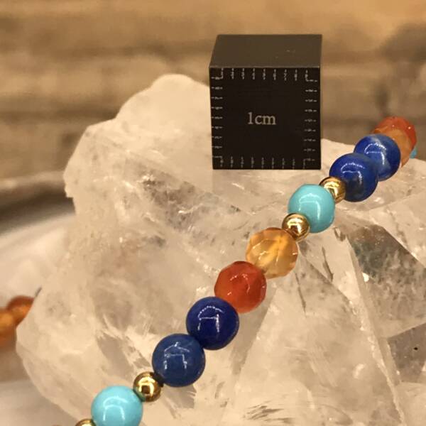 Bracelet en Cornaline, Turquoise et Lapis Lazuli
