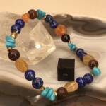 Bracelet en Cornaline, Turquoise Lapis Lazuli et Jaspe