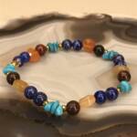 Bracelet en Cornaline, Turquoise Lapis Lazuli et Jaspe
