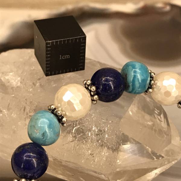 Bracelet en Lapis Lazuli, Nacre et Turquoise