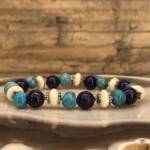 Bracelet en Lapis Lazuli, Nacre et Turquoise