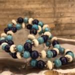 Bracelet en Lapis Lazuli, Nacre et Turquoise