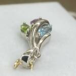 Pendentif en Péridot, Améthyste et Topaze Bleu