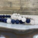 Bracelets "Toi & Moi" En Sodalite et Quartz Rose