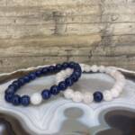 Bracelets "Toi & Moi" En Sodalite et Quartz Rose