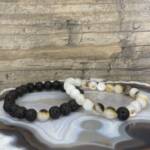 Bracelets "Toi & Moi" En Nacre et Pierre de Lave