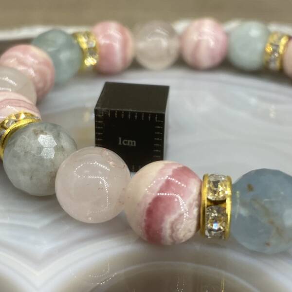 Bracelet en Quartz Rose et Béryl