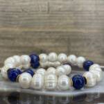 Bracelet en Lapis-Lazuli et Perle de Culture d'Eau douce