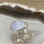 Bague en Calcédoine Bleue