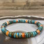 Turquoise du Tibet et Coquillage