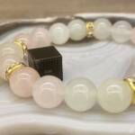 Bracelet en Quartz Rose et Jade