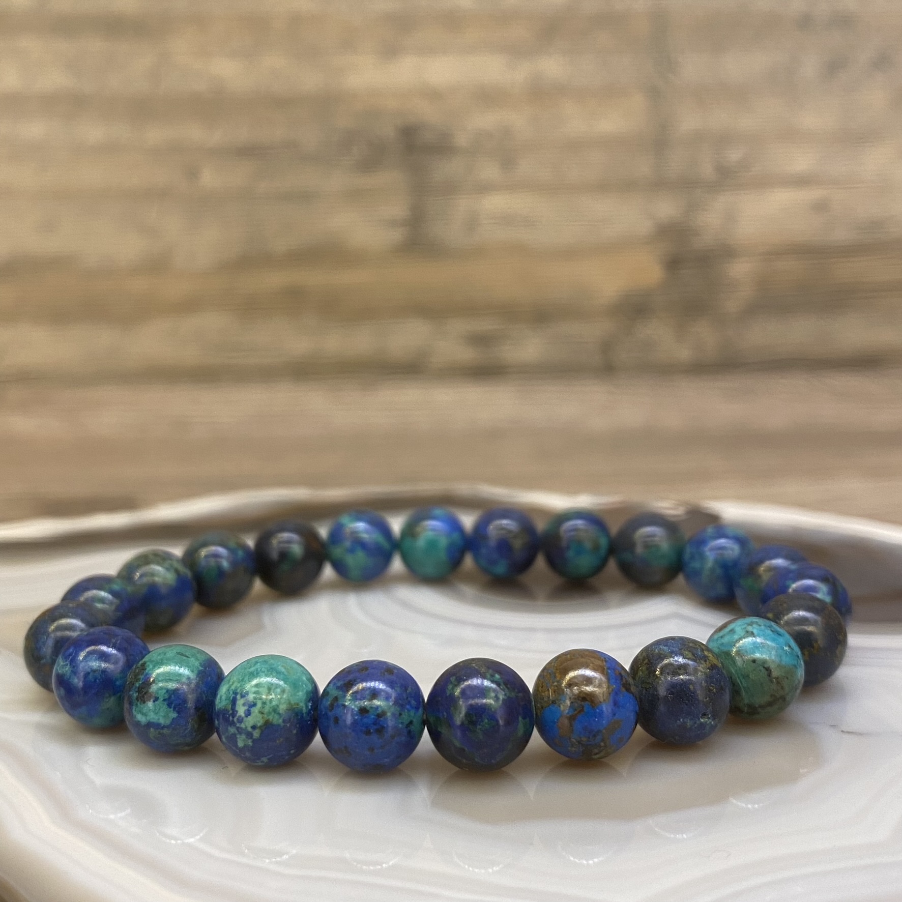 11mm Natural Malachite Azurite Green Blue Beads Bracelet Round Beads  Malachite Woman Men Azurite Bracelet Genuin - AliExpress