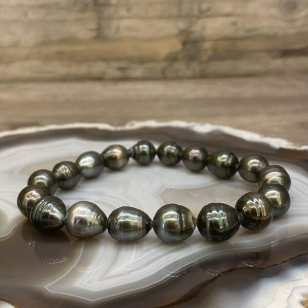 Bracelet en Perles Noire de Culture d'Eau douce