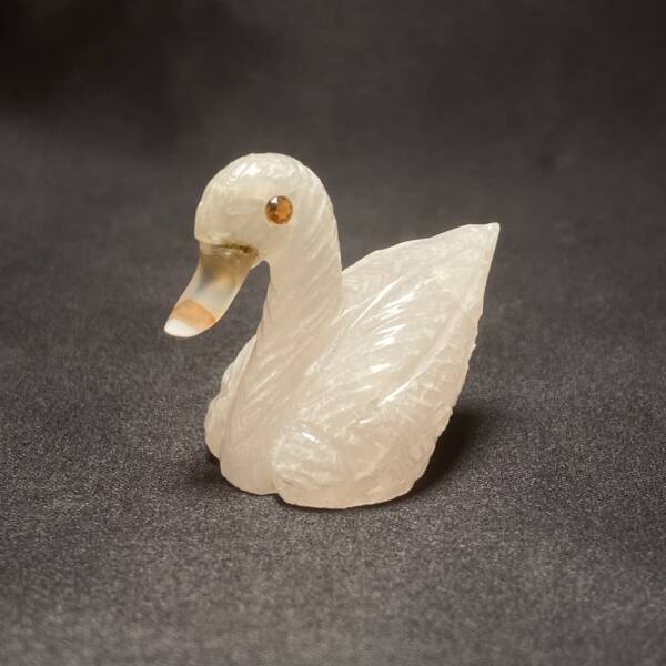 Canard en Quartz Rose, Cornaline