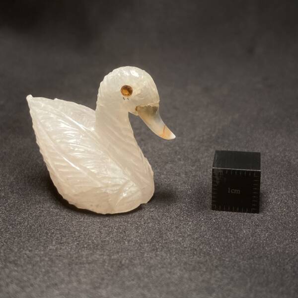 Canard en Quartz Rose, Cornaline