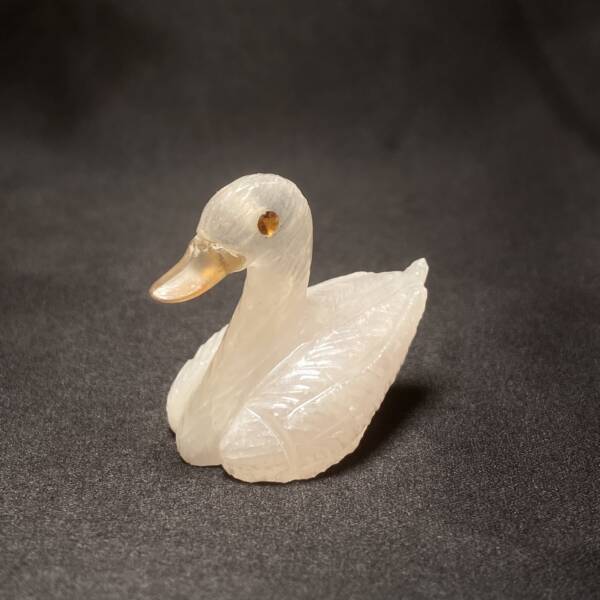 Canard en Quartz Rose, Cornaline