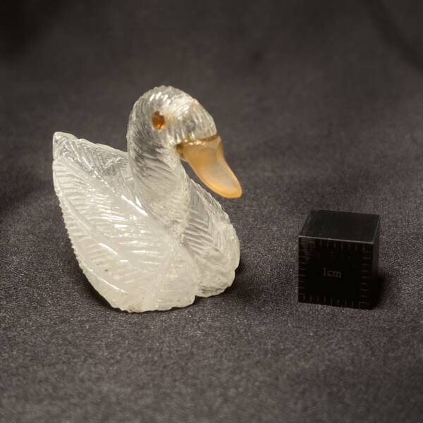 Canard en Cristal de Roche, Cornaline