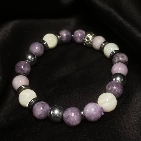 Bracelet Lepidolite et Nacre