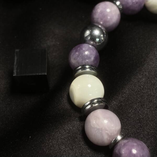 Bracelet Lepidolite et Nacre