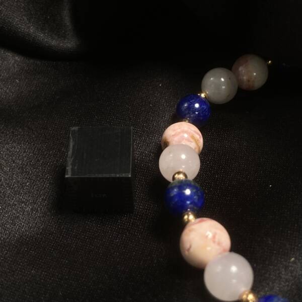 Bracelet Quartz Rose, Rhodochrosite et Lapis