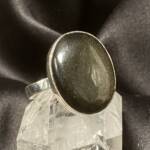 Bague Obsidienne Dorée
