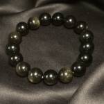 Bracelet Obsidienne Dorée