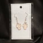 Boucles d'oreilles Croix Quartz Rose