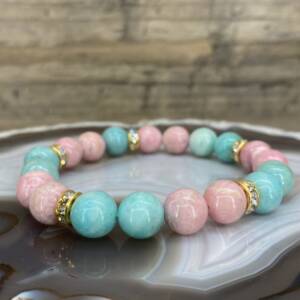 Bracelet en Amazonite et Rhodochrosite