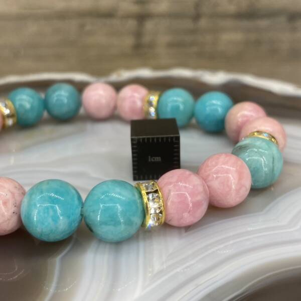 Bracelet en Amazonite et Rhodochrosite