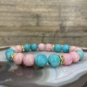 Bracelet en Amazonite et Rhodochrosite
