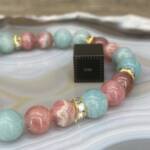 Bracelet en Amazonite et Rhodochrosite