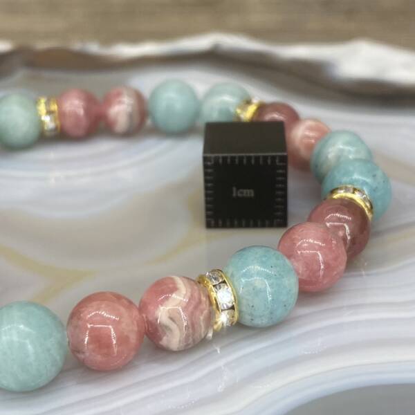 Bracelet en Amazonite et Rhodochrosite