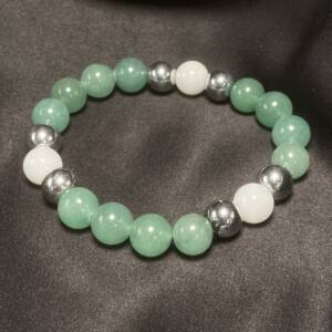 Bracelet Aventurine, Agate blanche et Hématite