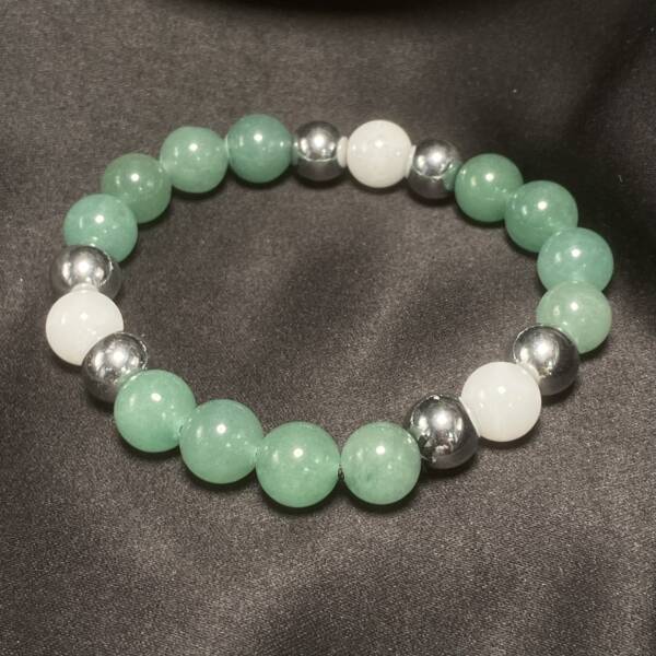 Bracelet Aventurine, Agate blanche et Hématite
