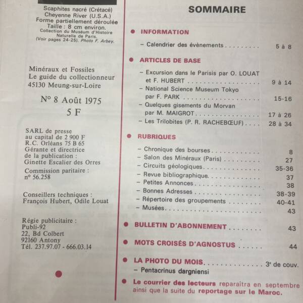 Minéraux et fossiles n°8