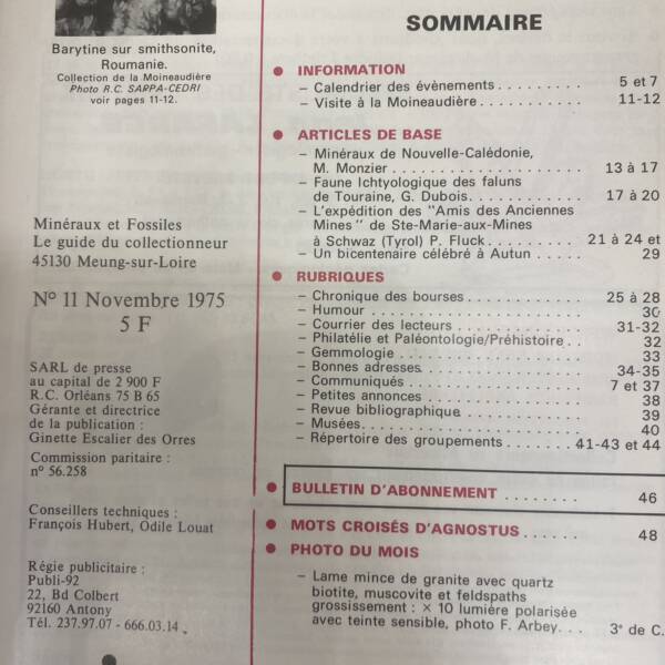 Minéraux et fossiles n°11