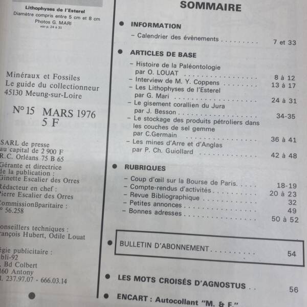 Minéraux et fossiles n°15