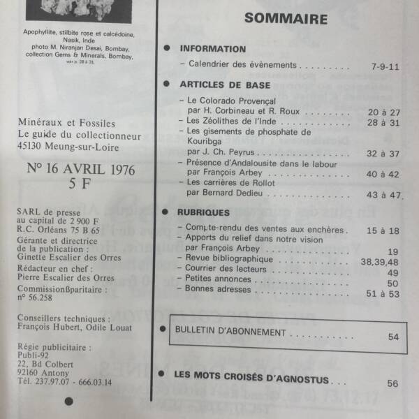 Minéraux et fossiles n°16