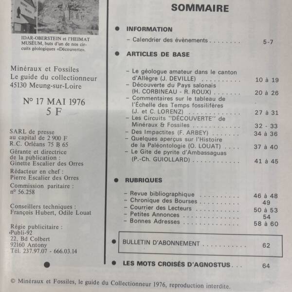 Minéraux et fossiles n°17