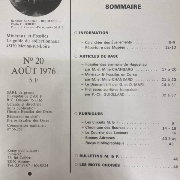 Minéraux et fossiles n°20